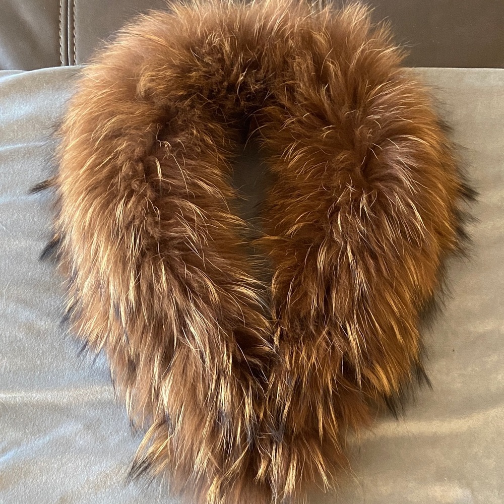 Luxurious Vintage Raccoon Genuine Fur Collar EUC - Picture 8 of 9